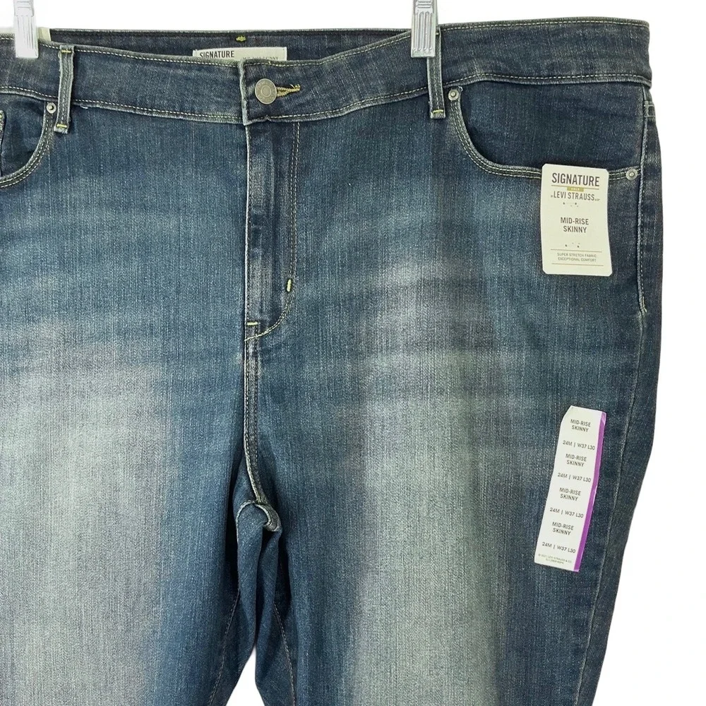 Levi Strauss Signature Gold Mid‎ Rise Skinny Jeans Women's 24M W37 L30 Blue